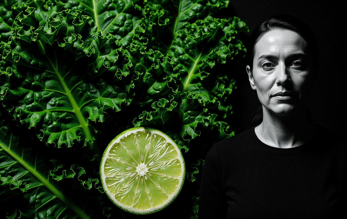 Frische Limetten und Grünkohl Macro